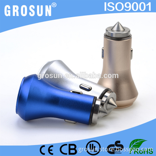 Dodge Charger Colorful 5V 2.1A Dual Port Mini Car Charger USB Approval RoHS with High Quality